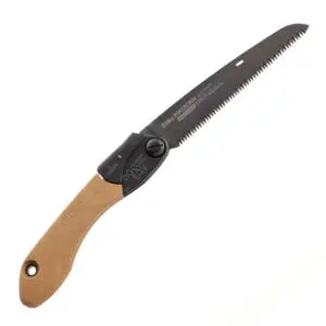 Foldable pruning saw with a sharp serrated blade and ergonomic handle, isolated on a white background, the SILKY POCKETBOY PROFESSIONAL 170MM - OUTBACK EDITION.