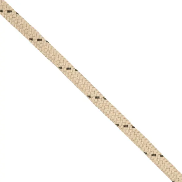 A diagonally aligned close-up image of an Ape Canyon Outfitters 6mm TRC Eye to Eye Hitch Cord 23" with small black markings uniformly spaced along its length, set against a plain white background.