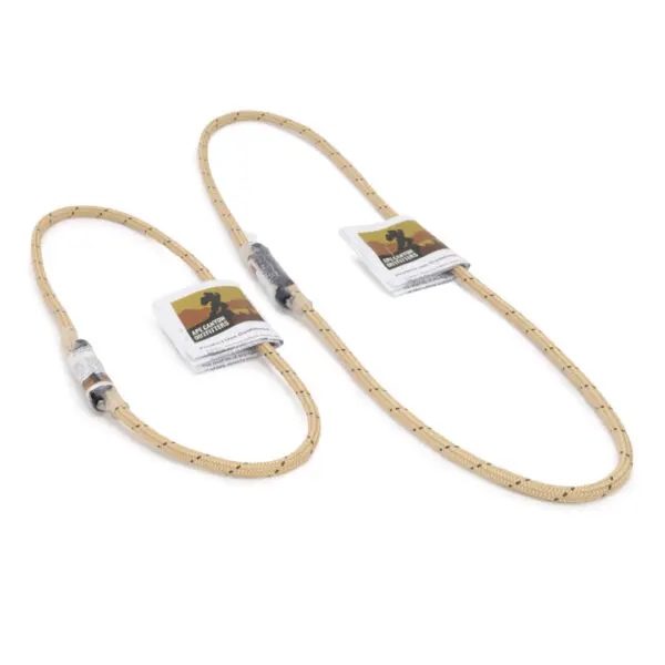 Two folded Ape Canyon Outfitters Sewn TRC Prusik Loop with black markings are packaged with tags and informational material. The ropes appear sturdy and are likely intended for outdoor or recreational use.