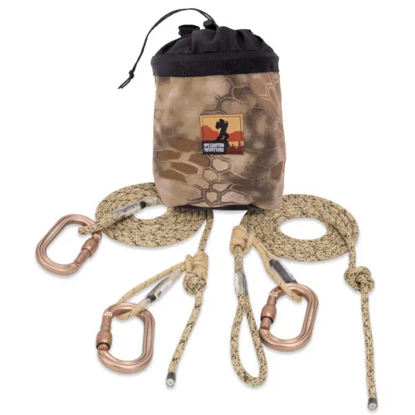 Ape Canyon Outfitters 8mm Resc Tech Saddle Hunting Combo with Screw Lock Carabiners